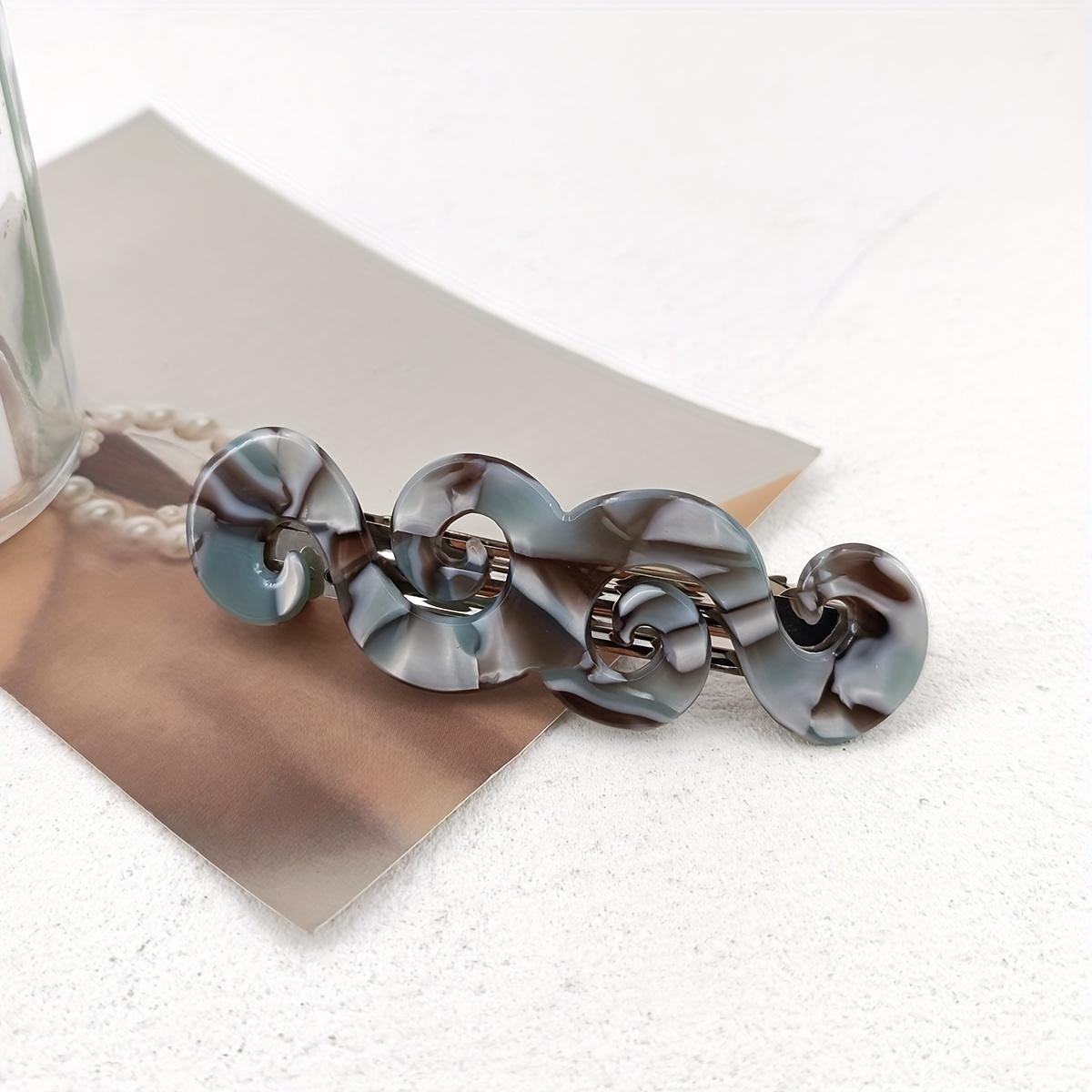 Elegant Bohemian 9cm Hair Clip for Women, Print, Font Shaped Hair Accessory Single Piece