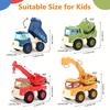 4pcs Vibrant Construction Toy Truck Set for Kids Sandbox Excavator, Dump Truck, Cement Mixer,Crane Durable Plastic, Ideal Christmas Birthday Gift,