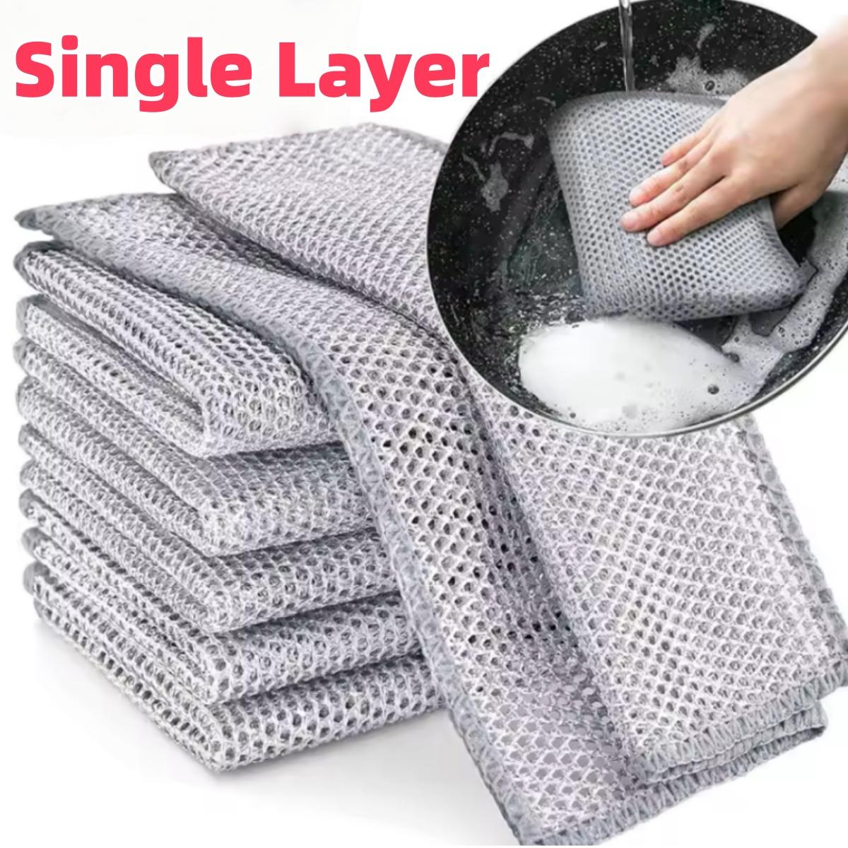 

5-20PCS Magic Cleaning Cloth Thickened Double -sided Metal Steel Wire Rags Kitchen Dish Pot Washdishing Cloths Towel Clean Tools 5PCS