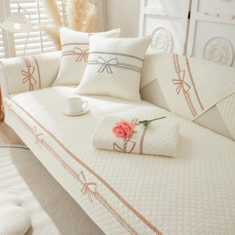 

Летняя подушка для дивана из чистого хлопка, всесезонная, нескользящая вышитая ткань, простая хлопковая накидка-полотенце на спинку 70*70cm