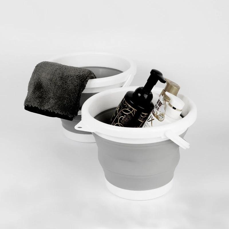 Secchio Pieghevole Portatile Pieghevole da 3L con Coperchio Spesso Pieghevole in Silicone Secchio per Lavare l'Auto Secchio da Campeggio Viaggio Pesca Decorazione