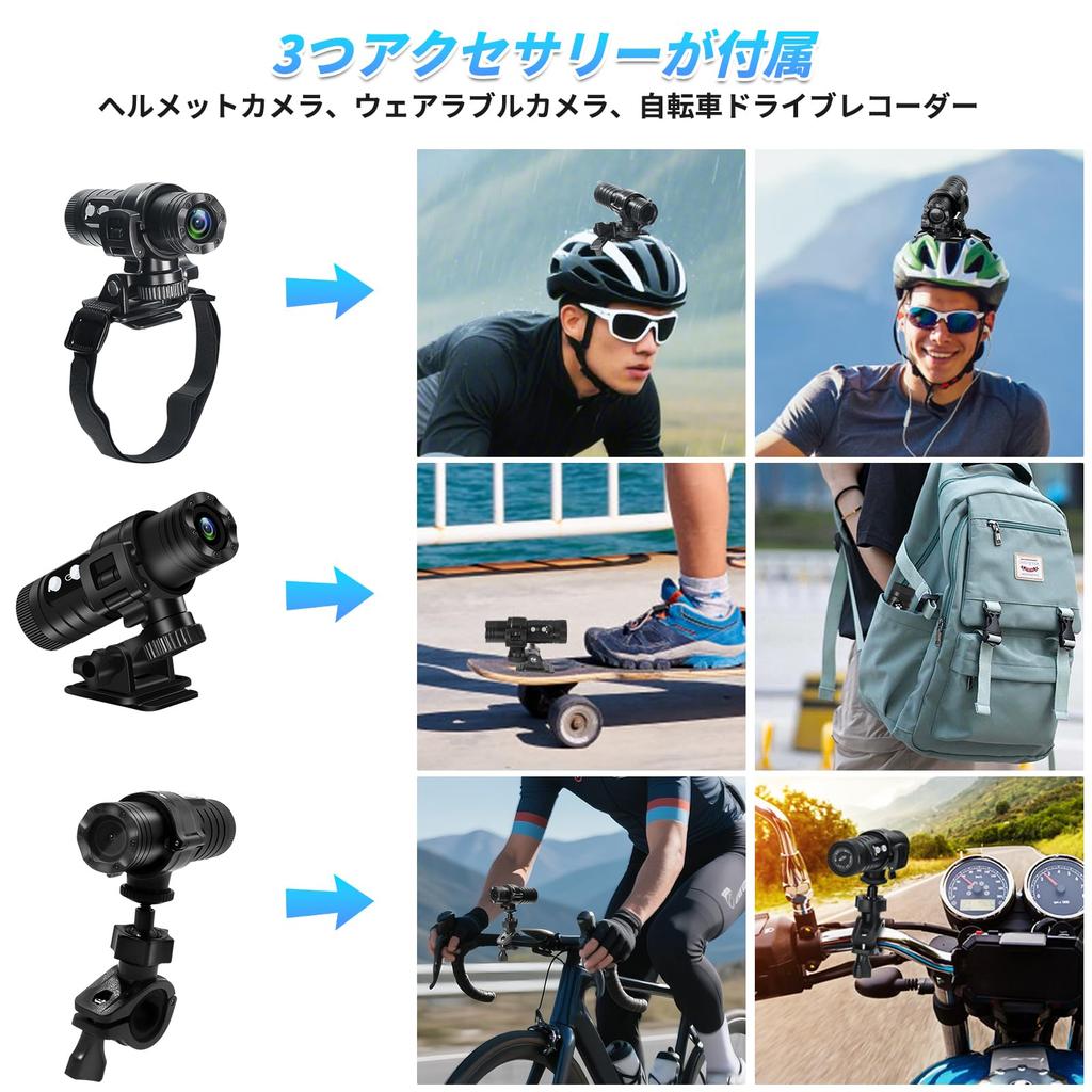 Newly Developed Equipped Motorcycle Dash Cam with Recording Wearable Action 1080P Image Wide IP66 256GB Overwrite Bicycle Dash Helmet for Outdoor
