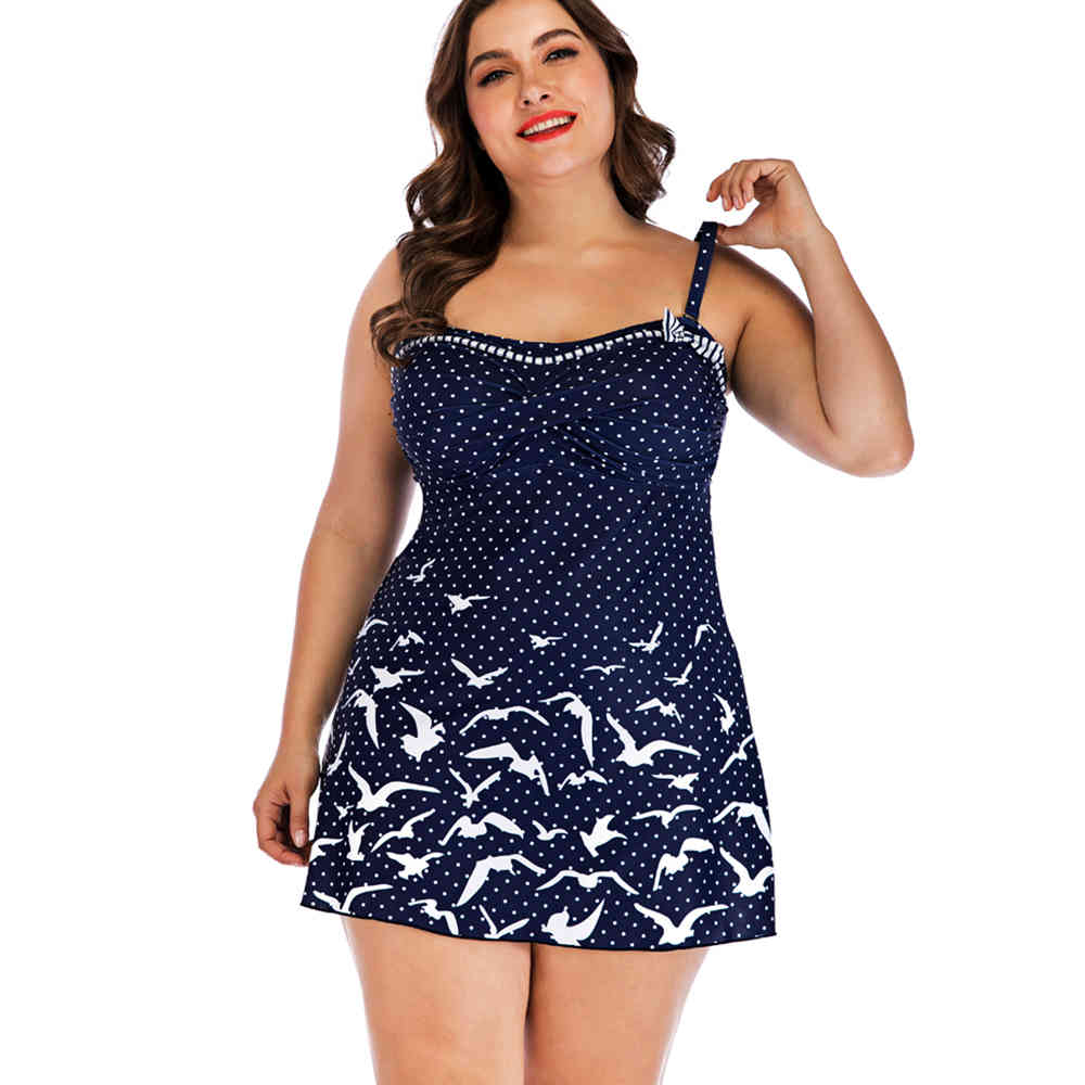 Plus Size Women Tankini Swimsuits Two Piece Swimsuit Print Loose Fit Swimwear
