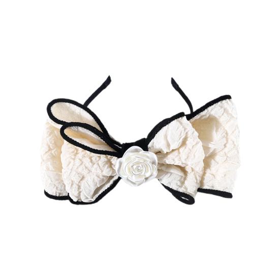 

Головной убор для питомца в британском стиле с упругой мягкой камелией, креативный наряд с атласным бантом белый