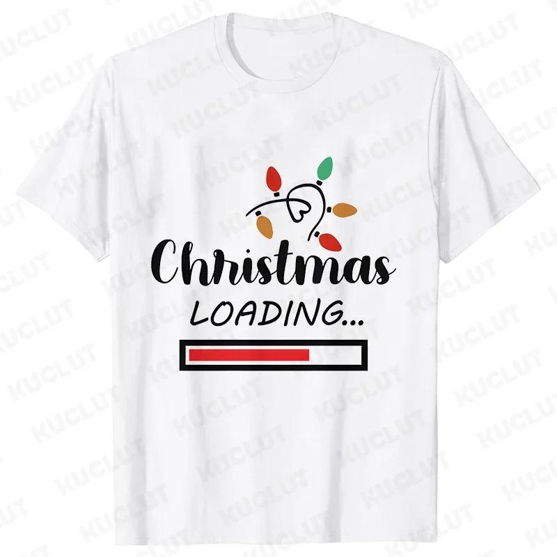 Kerst Laad Grafische T-shirt Dames Kleding Casual Korte Mouw T-shirts Gelukkig Nieuwjaar T-shirt Mode Vrolijk Kerstmis Y2k Tops