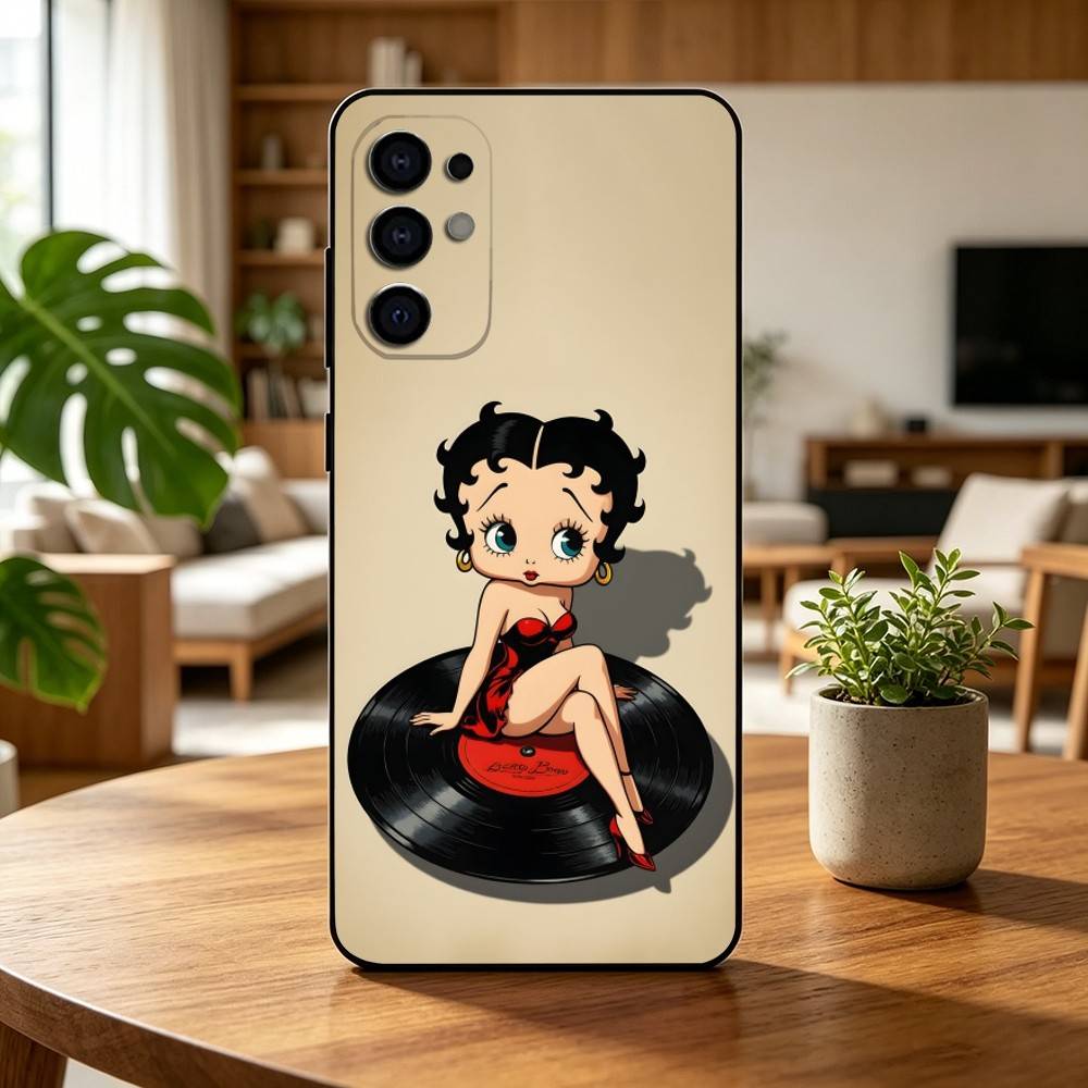 Classic Character B-Bettys Boops Gift Phone Case For Samsung S25,S24,S21,S22,S23,S30,Ultra,S20,Plus,Fe,Soft Silicone Black Cover