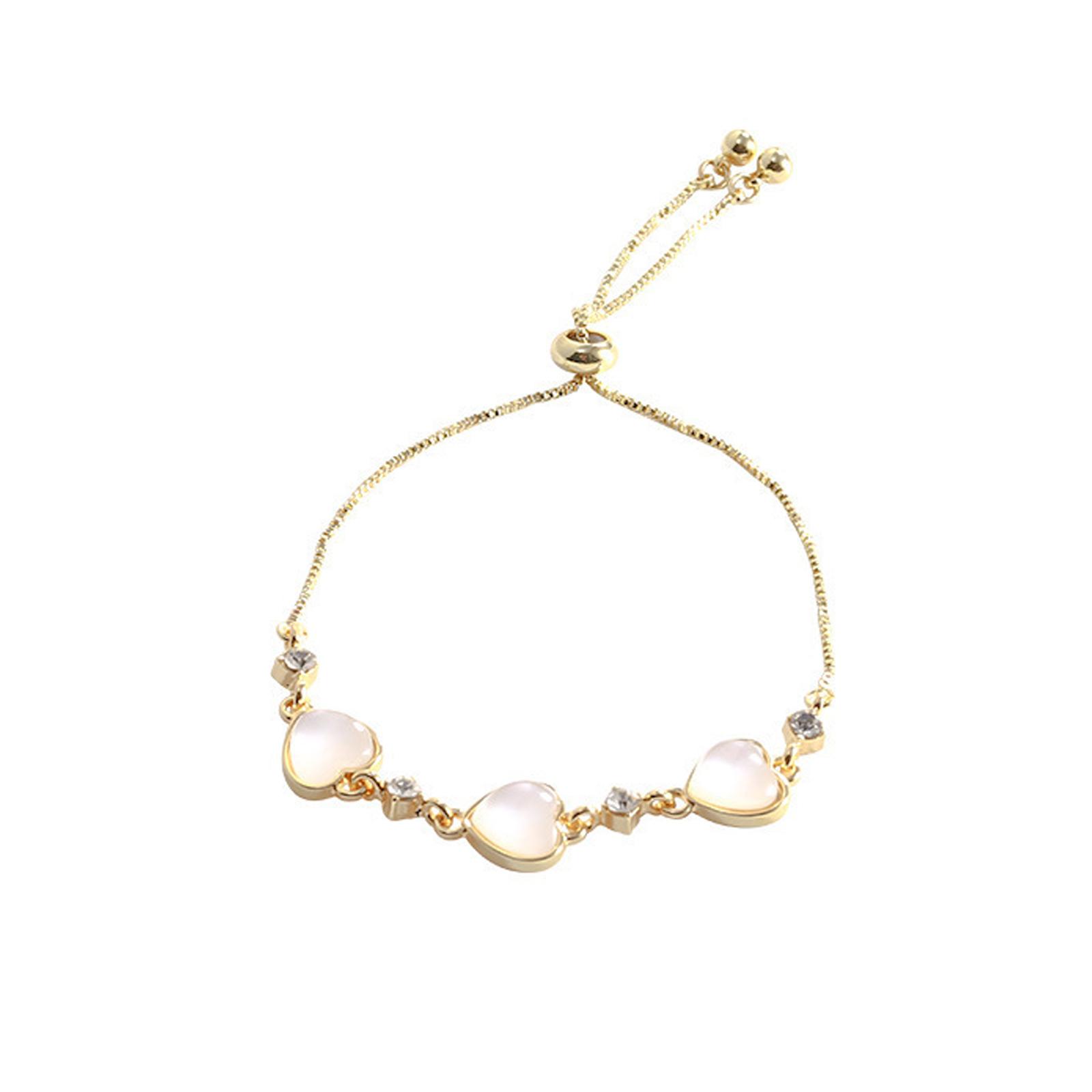 

Модный браслет с камнем в форме сердца, металлический браслет-цепочка, стильное украшение на запястье для комфорта и долговечности в повседневной носке