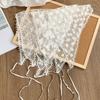 Lace Silk Scarf Headscarf Headband Pastoral Spring New Multi-functional Triangle Scarf Waist Seal