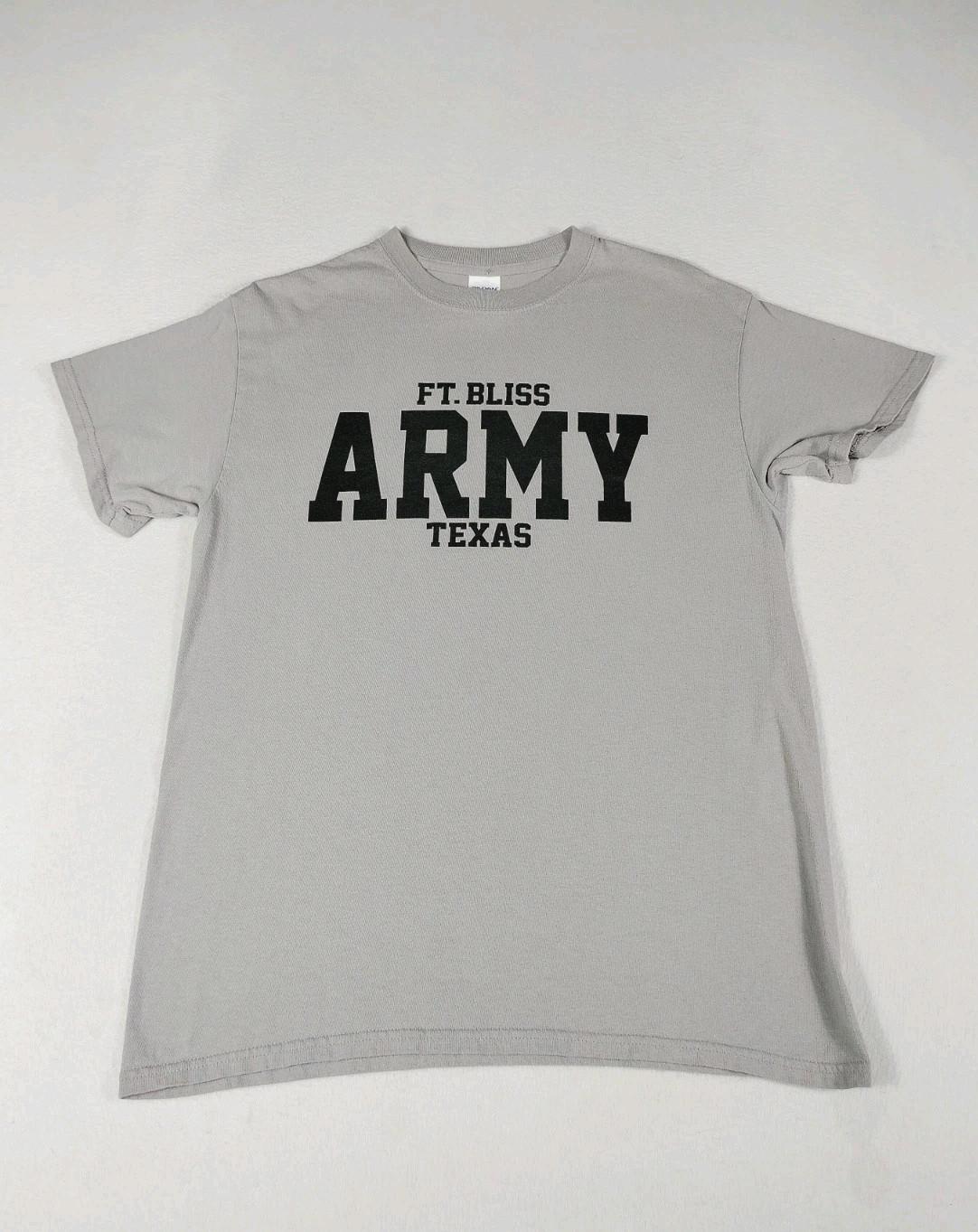 FT Bliss Army Texas Gildan T Shirt Men s Medium Gray Black Military Grunt Unisex T-Shirt XXXXL