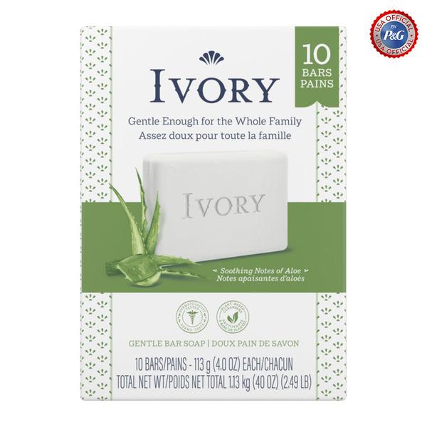 IVORY Мягкое мыло-брусок с ароматом алоэ 113 г (10 баров)