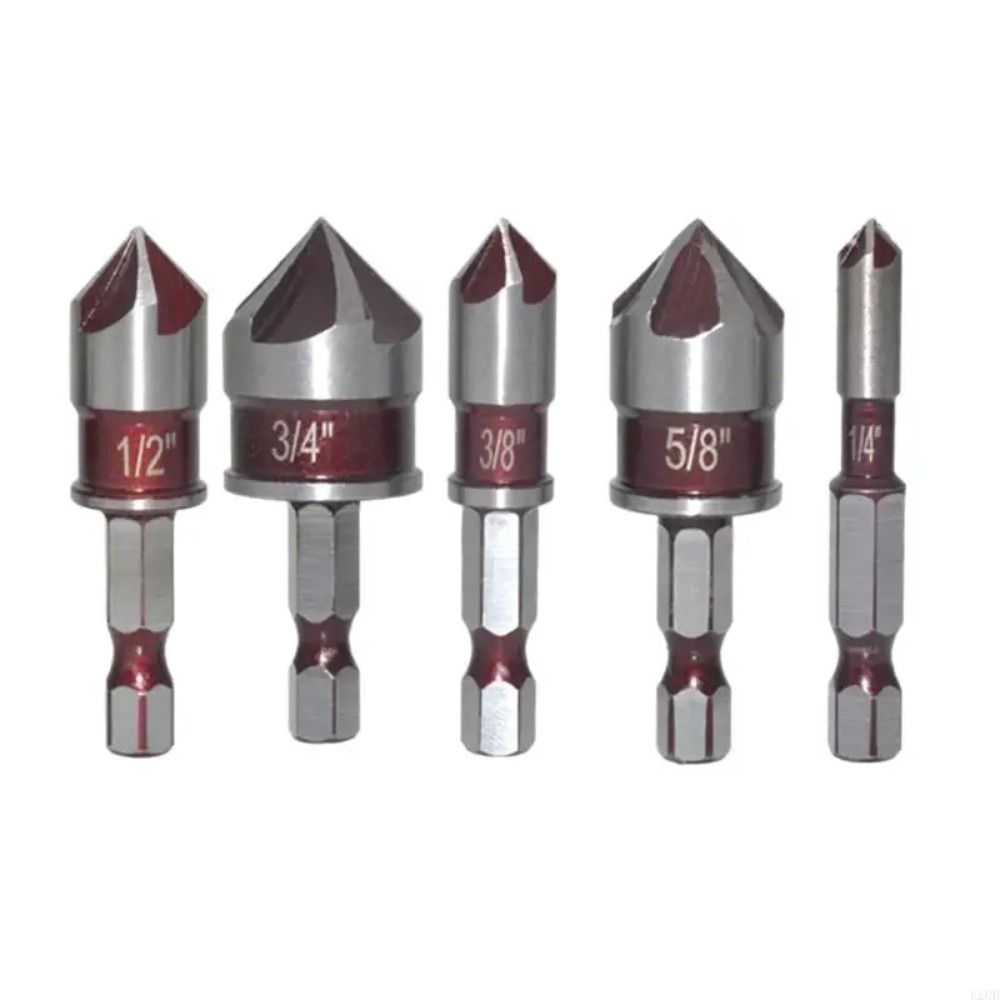 Hole Opener Drill Bit Set Hex Shank Chamfering Tool Solid Chamfer Drill Bit  Carpentry Power Tool