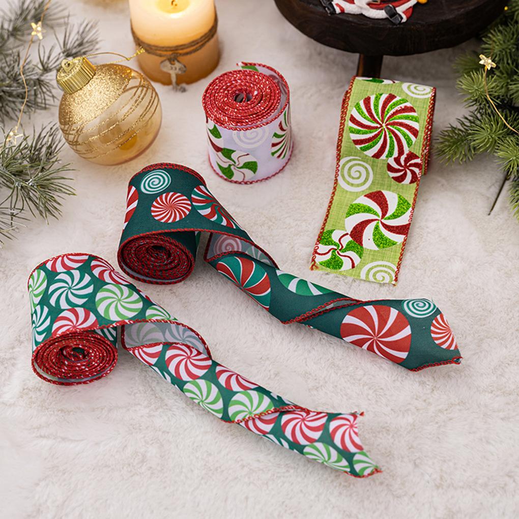 Cloth Sparkling Candy Vine Woven Ribbon Christmas Decorating DIY Crafts Christmas Wire Edge Ribbon