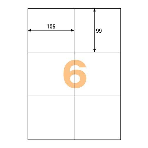 Hisago Economy Labels, 6-Sided (100-Pack) ELM004