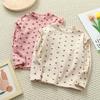 Dziewczęcy T-shirt z długim rękawem i kwiatowym wzorem - Jesienno-zimowy top do wszystkiego dla małych dziewczynek