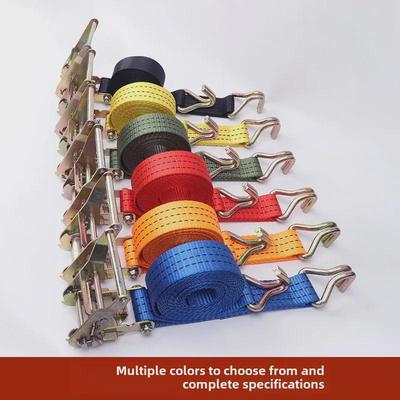 Truck Tie-Down Belt Tensioner with S Hooks, 2T Polyester Double Hook Cargo Tightener