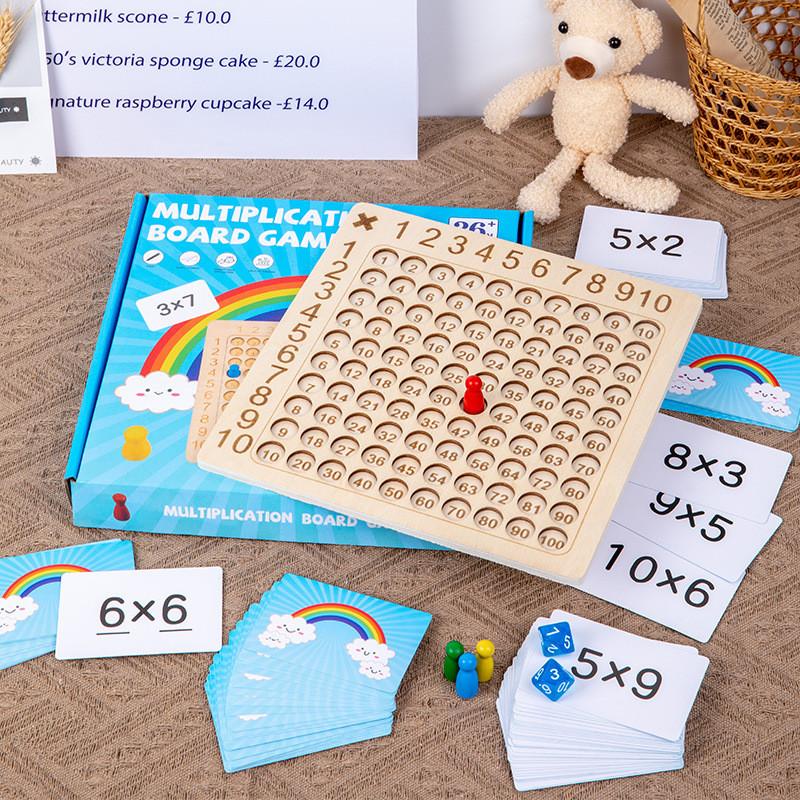 Wooden Multiplication Table For Kids Early Education Educational Toy For Elementary Students
