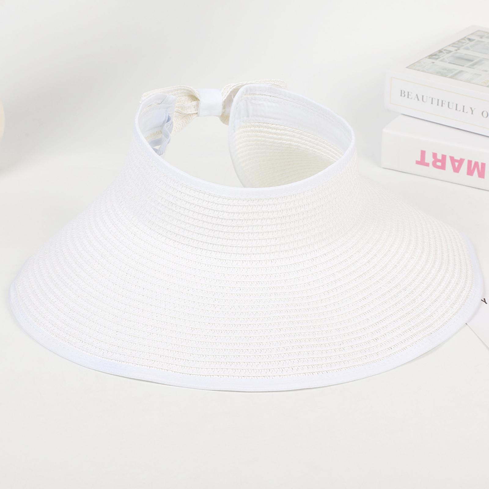 

Foldable Topless Wide Brim Sun Hat Summer Outdoor UV Protection Sunshade Cap Lightweight Breathable Adjustable Size One Size