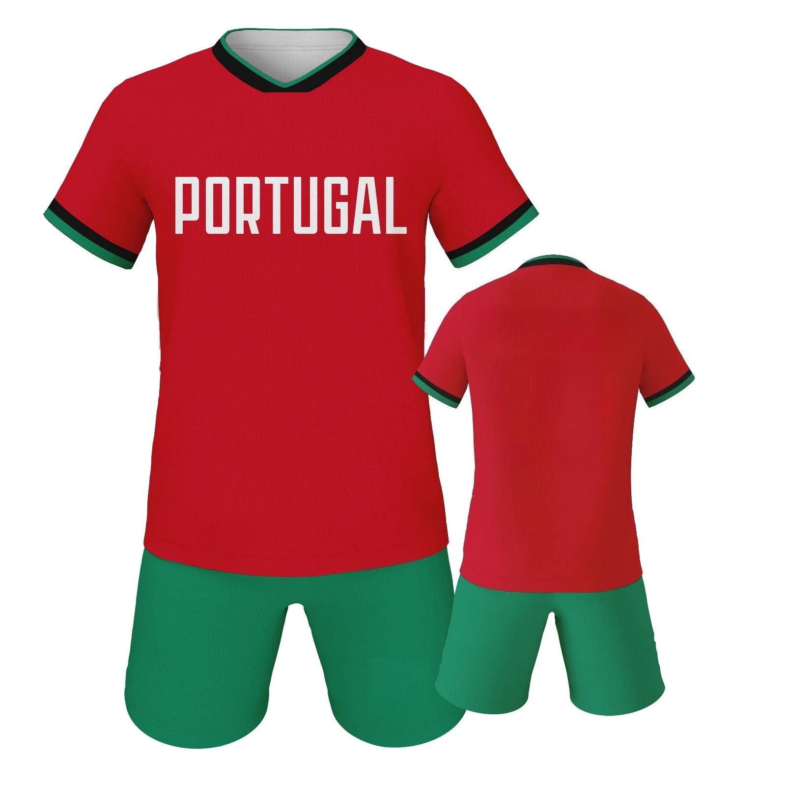 Portugal Soccer Jersey Set Football Kit Soccer Uniforms XS