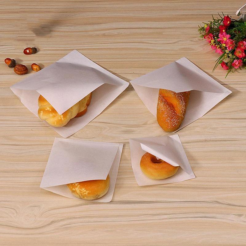100 Stück Fettbeständige Papiertüten Ölbeständig Lebensmittelecht Sichere Beutel für Bäckerei Keks Geschenkverpackung Partygeschenk Verwendung
