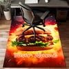 1PC Custom Name Burger Delight Theme Floor Mat Ideal for Living Room, Game Rooms, Office, Bedroom, Floor Mat Playful Design