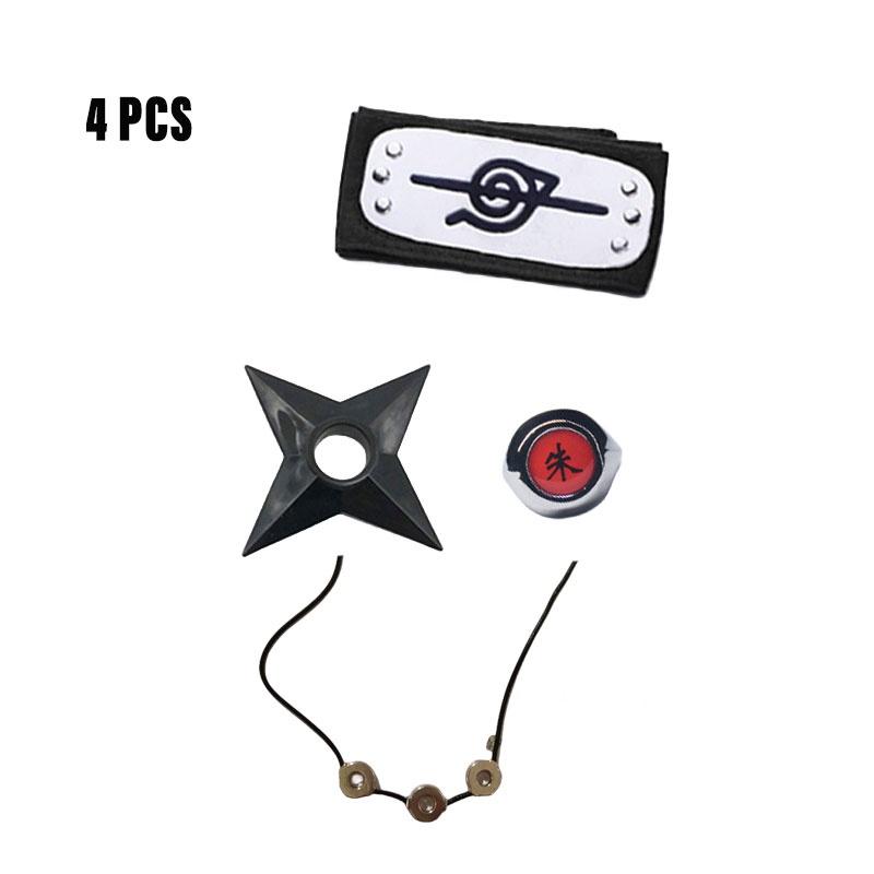 Naruto-inspiriertes Ring- und Halskettenset aus ABS-Kunststoff, Geschenk für Anime-Fans, Charaktere)