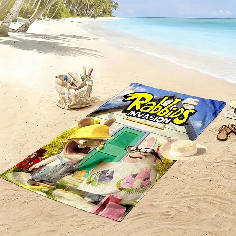 Rabbids Invasion Spark Print Beach Towel, Large Soft Quick Dry Towel for Beach Camping Swimming
