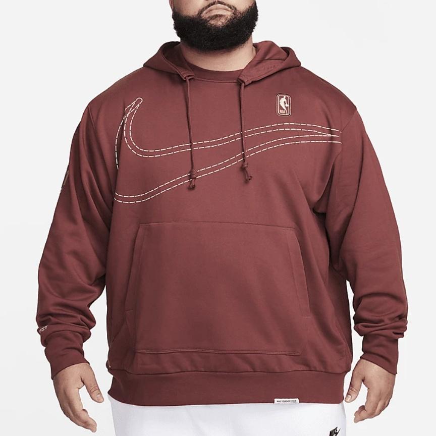 Nike Team 31 Standard Issue Hooded Drawstring Pocket Sweatshirt Men sweatshirt Brown DX9488-231