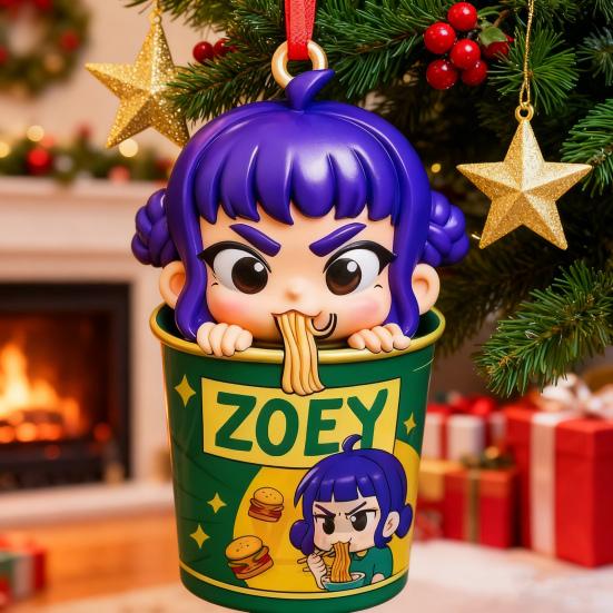 Anime K-Pop Acrylic Charm Demon Slayer Ramen Bowl Christmas Ornament Decorative