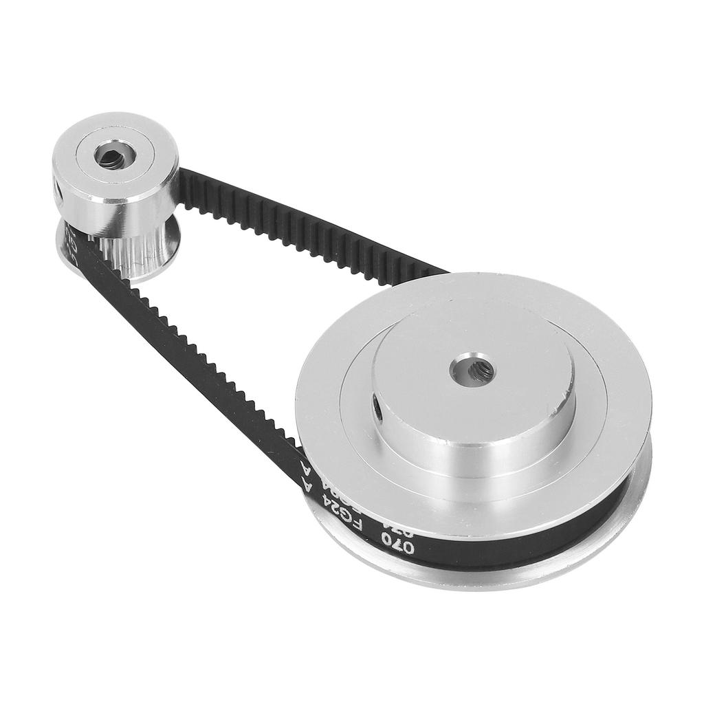 2 Set Synchronous Wheel Aluminum Alloy Timing Pulley with 2Pcs Length 200mm Width 6mm Belt