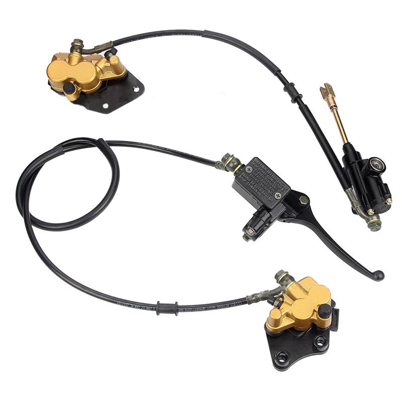 Front Rear Hydraulic Brake Master Cylinder Caliper Assembly Set for 50cc 110cc 125cc Pit Dirt Bike Motorcycle ATV Motorbike Scooter Performance Parts