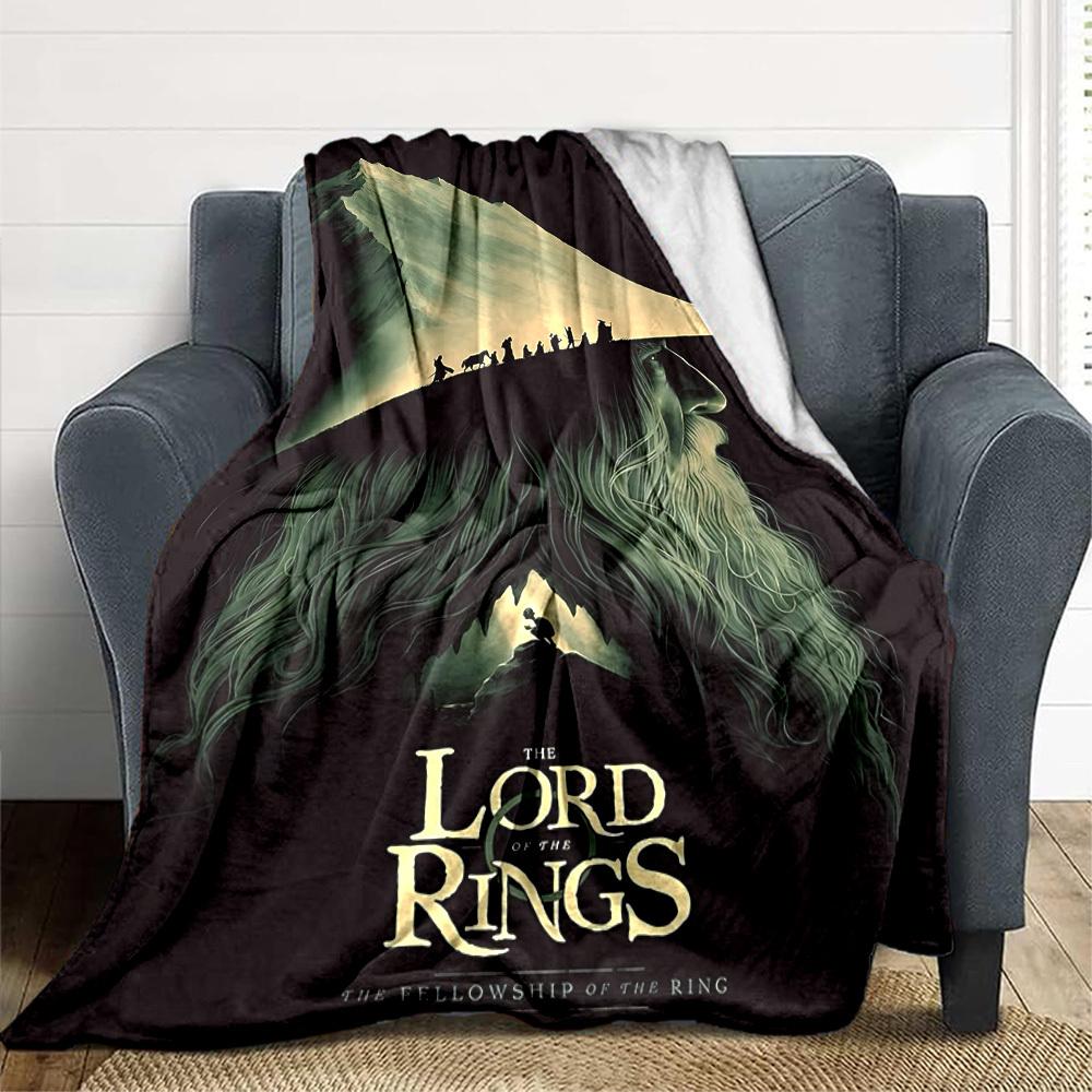 1pc The Lord of the Rings Blanket Lightweight Flannel Throw For Sofa, Bed, Travel, Camping, Livingroom, Office, Couch, Chair, And Bed