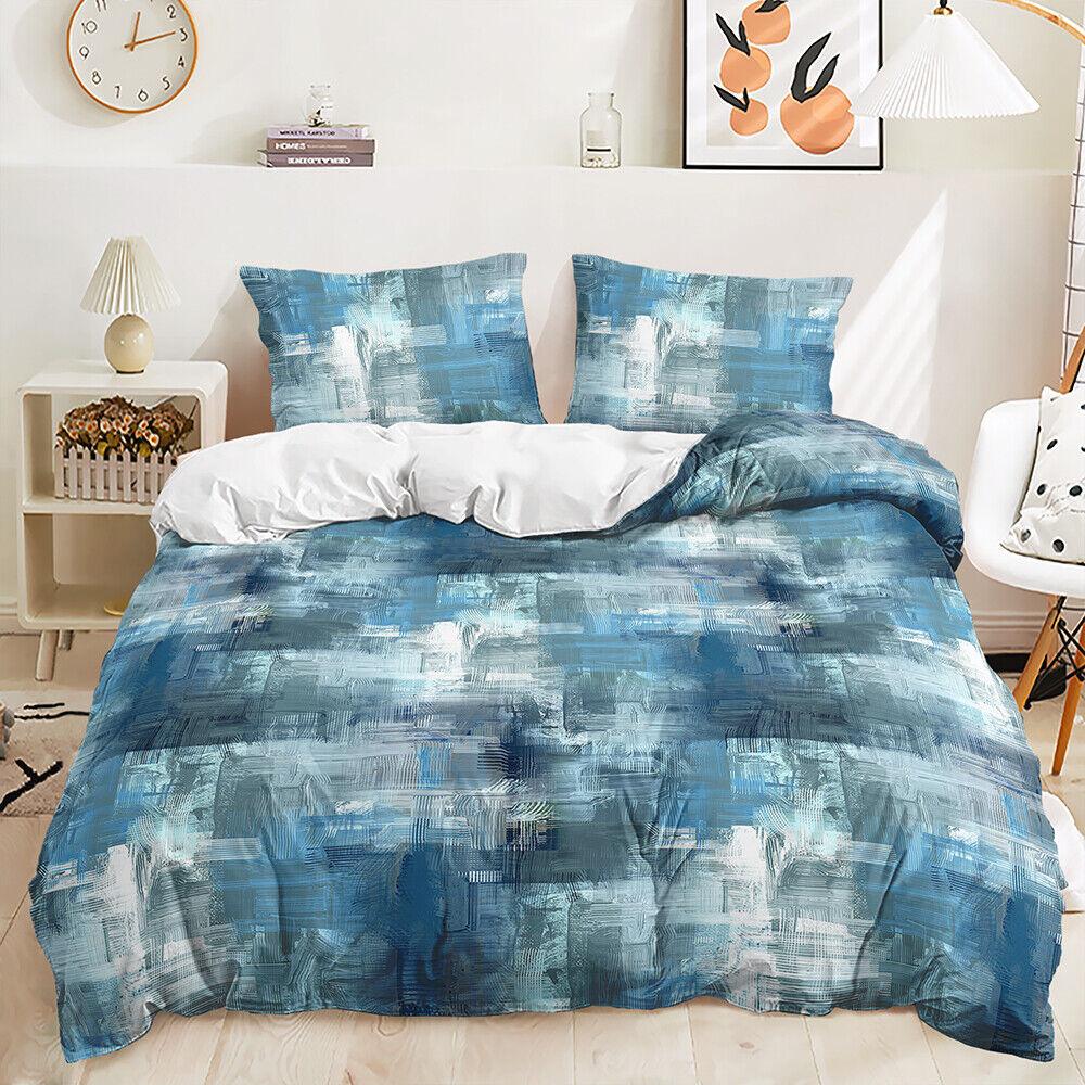 Ombre Gradient Colorful Fish Scales Mermaid Kids Duvet Doona Quilt Cover Bed Set