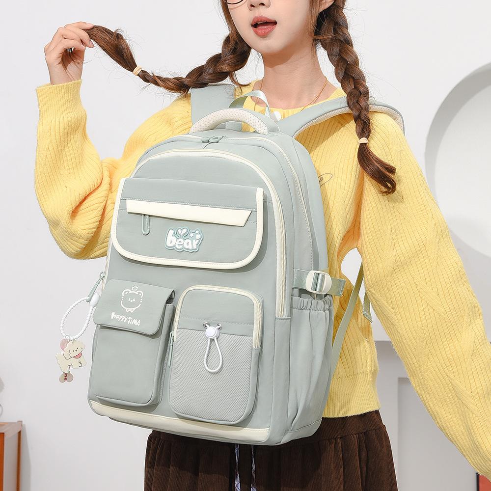 Schoolbag New Schoolbag Female Junior High School High School Large Capacity High Value Student Burden Reduction Light Backpack College Student