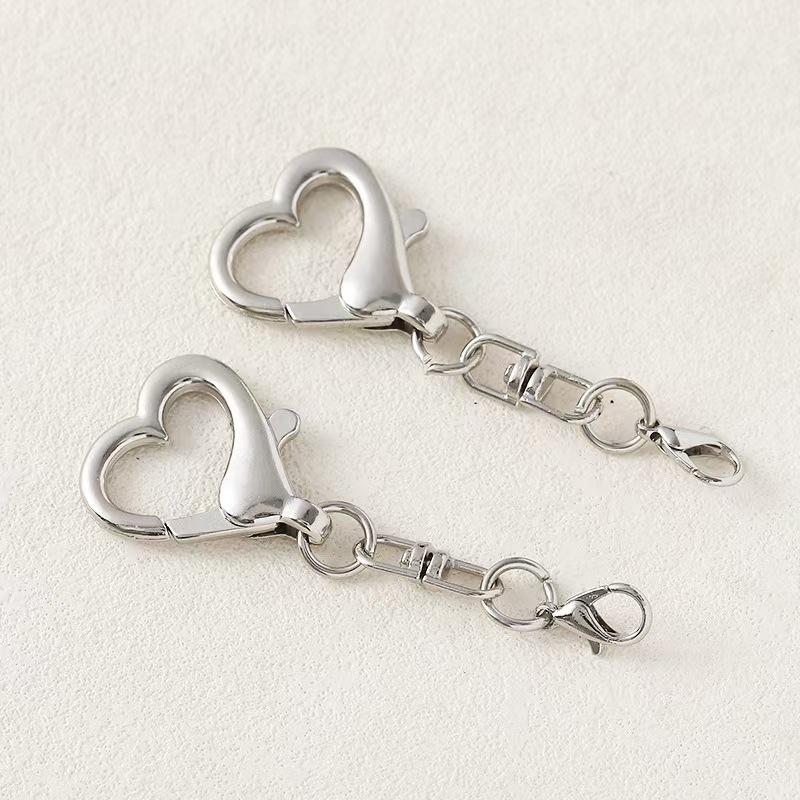 10Pçs Pingente Chaveiro Coração Único de Liga com Fecho em Forma de Coração Para Projetos DIY