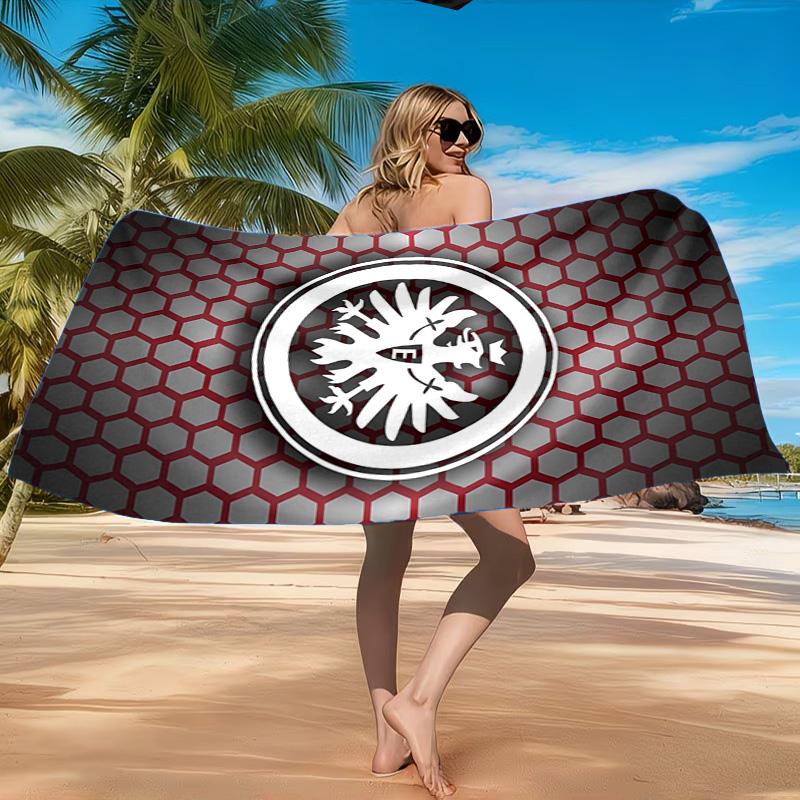Eintracht Frankfurt Crest Beach Towel, Quick-drying, Easy To Care For, Suitable for Both Fitness and Beach Vacations,Sports Essential