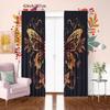 2PCS- Gold Butterfly - Printed Curtain - Polyester Material - Suitable for Bedrooms, Living Rooms, Study Rooms, Private Spaces