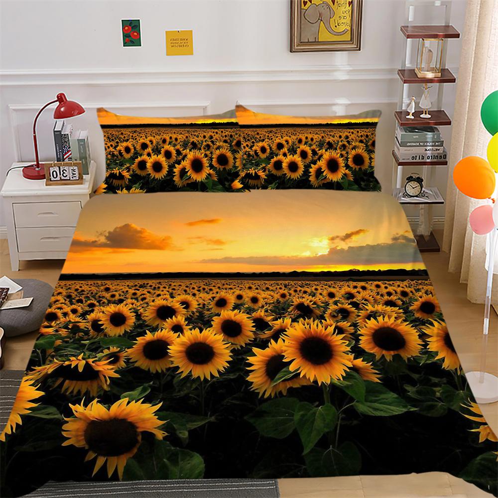 3D Flowers Printing Comforter Cover Set Twin Size Polyester Bedspreads Girl Luxury Soft Home Bedclothes