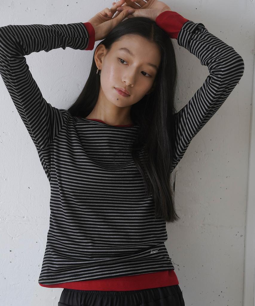 HEEARI Jane Basic Ribbed Long Sleeve_Black Stripe