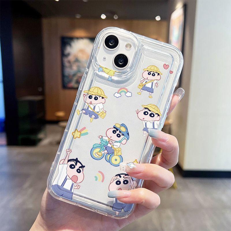 Applicable to Apple 14 protective case creative iPhone13promax mobile phone case 15 cartoon personality transparent anti-drop soft