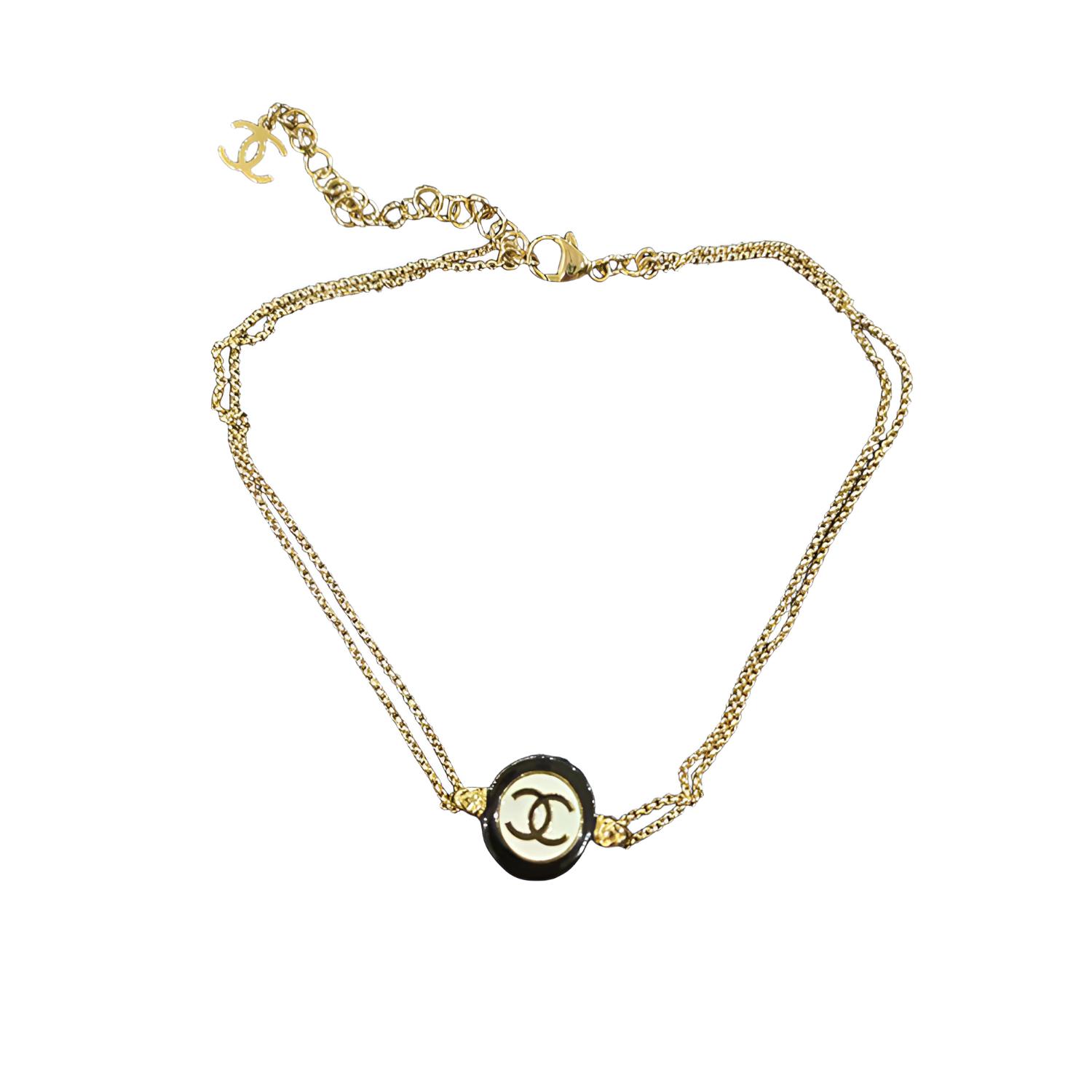 

Chanel New Black And White Round Enamel Double C Double Chain Necklace Unisex necklace ABC982-B16125-NW385 Default Packaging