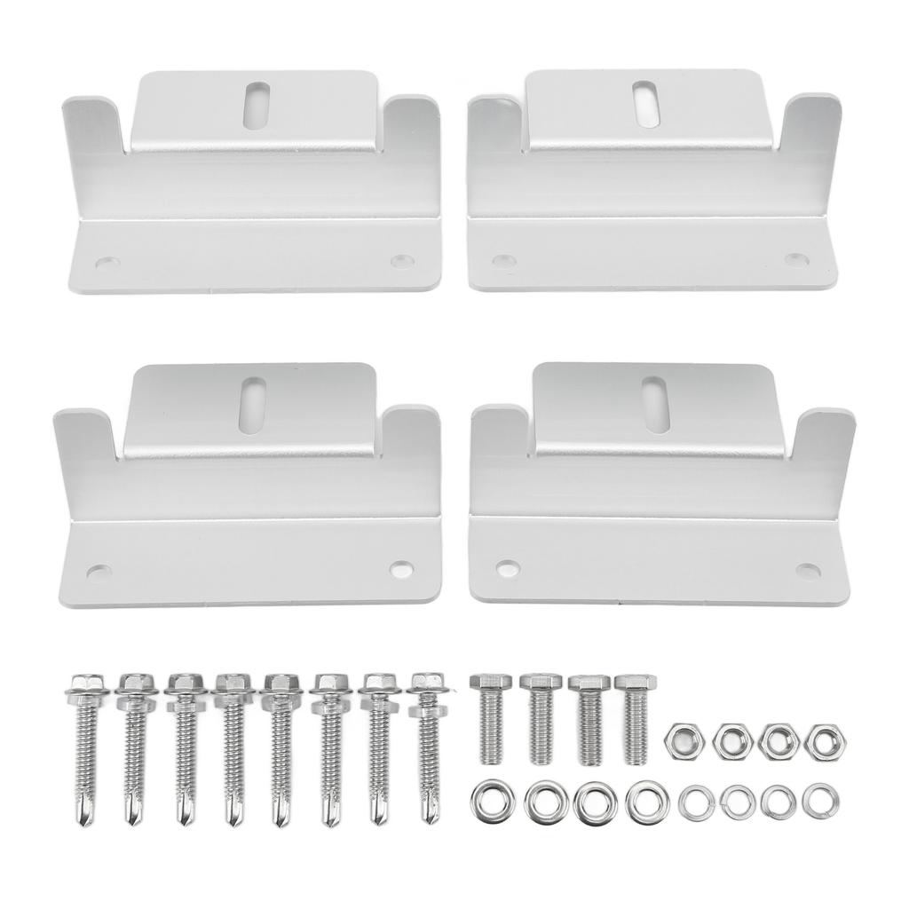 4Pcs Solar Panel Mounting Z Bracket Kit Off Gird Roof Installation Set for RV Yacht Flat Roof