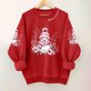 Ladies' Casual And Fashionable Round Neck Top With Christmas Print Hooded T-shirt Long Sleeved Sweatshirt