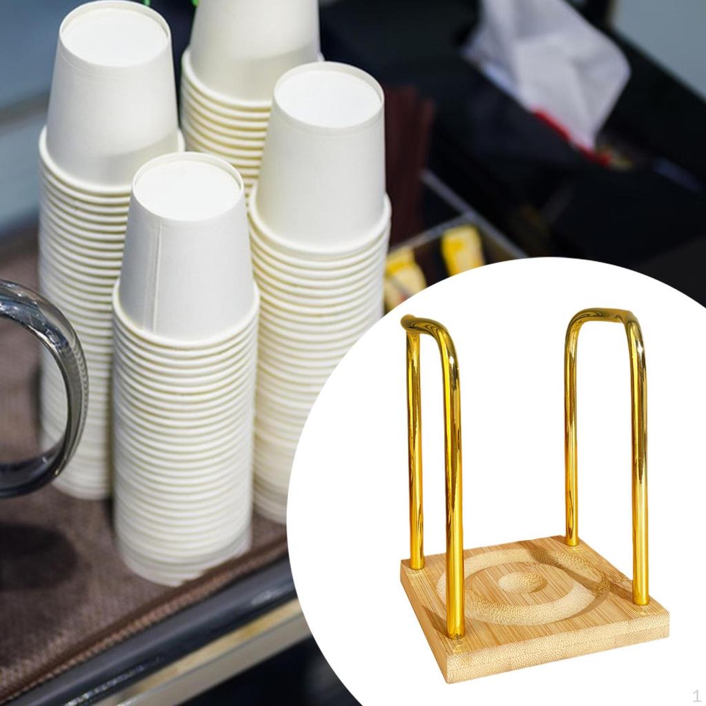 Paper Cup Holder Coffee Cups Rack Disposable Dispenser for Bar Countertop