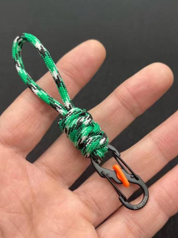 Kompaktní paracordový klíčenka proti krádeži s uzamykatelným hákem a přezkou Figure 8 pro venkovní použití