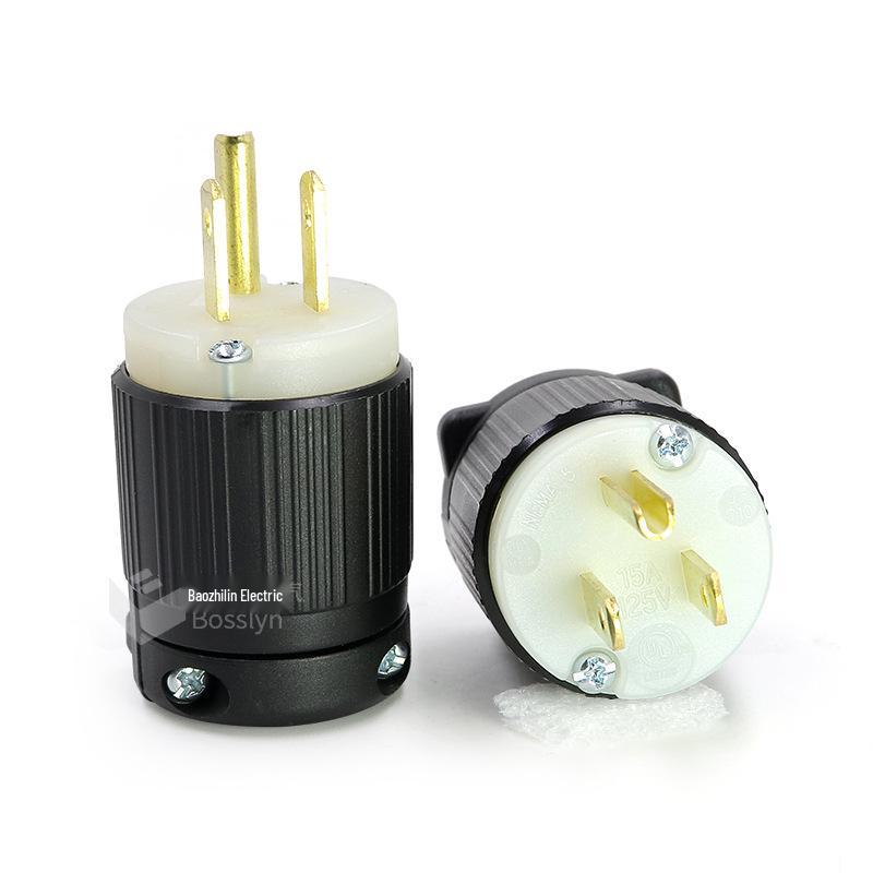 15A US Standard Audio Straight Plug for Small Generators (5-15P)