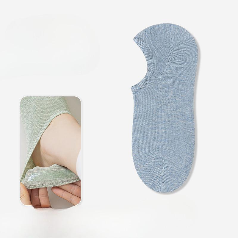 Female Spring and Summer Thin Pure Cotton Silicone Do Not Drop with Shallow Mouth Breathable Non Slip Socks