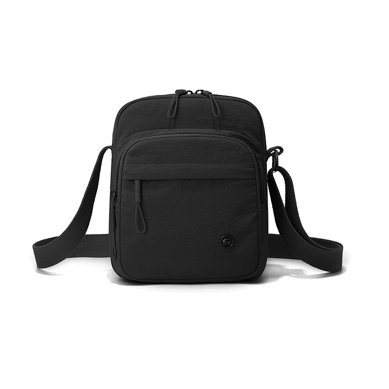 Women Minimalist Canvas Crossbody Bag Lightweight Casual Small Shoulder Messenger Bag чёрный