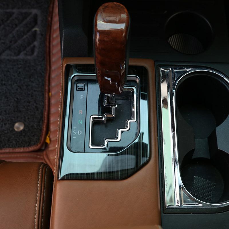 For Toyota Tundra 2014- Car styling Stainless steel Silver/Black Car Gear Shift Panel Frame Cover Stickers Car Accessories