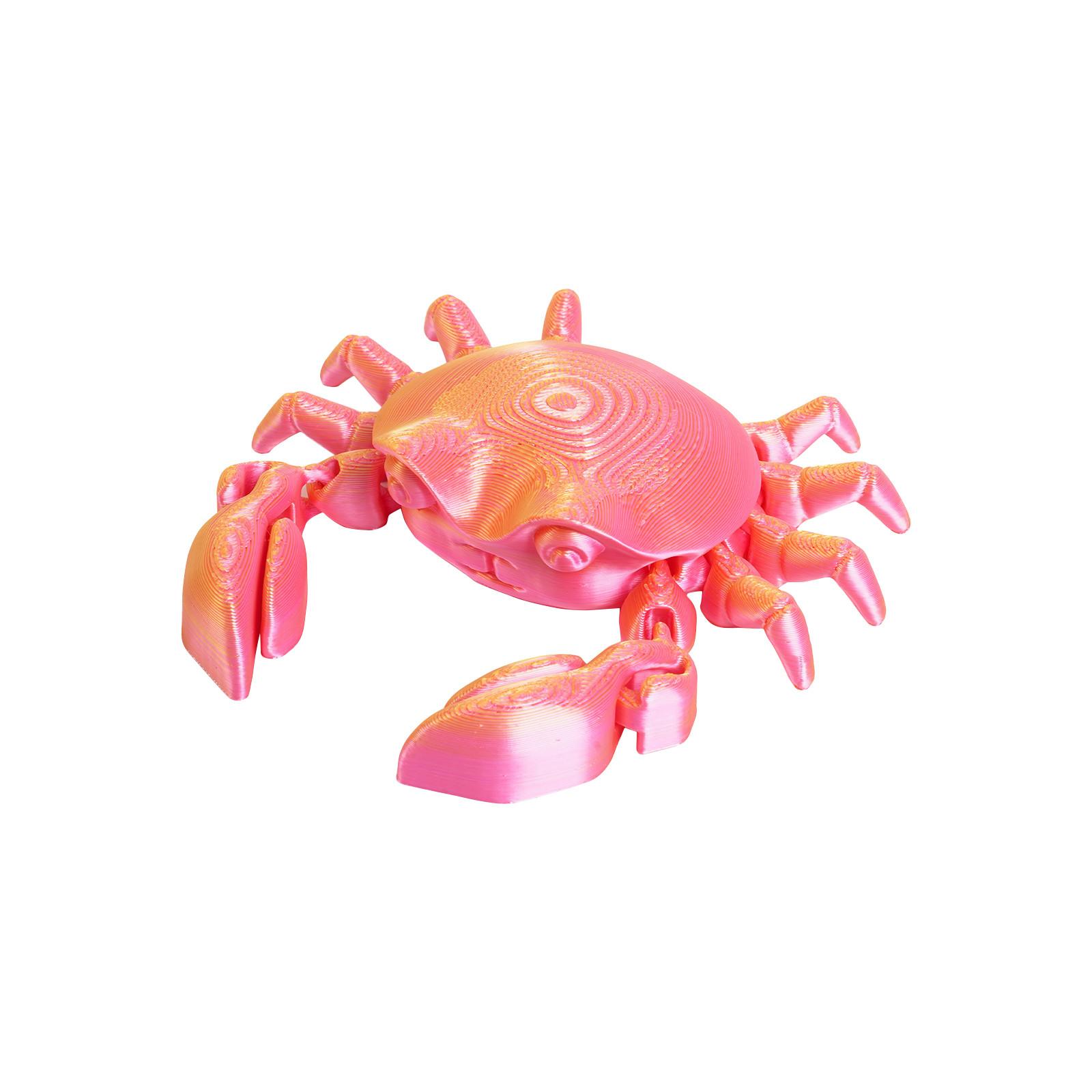 

3D-печатный краб, модель сустава, гибкое суставное животное, статуэтка животного из морепродуктов, недорогие 3D-печатные изделия, снятие стресса, снятие раздражительности, игрушки для людей с СДВГ One Size розовый