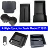 for Tesla Model Y Juniper 2025 Center Console Organizer Storage Box Anti-slip Cup Mat Armrest Box Hidden Storage Box Accessories